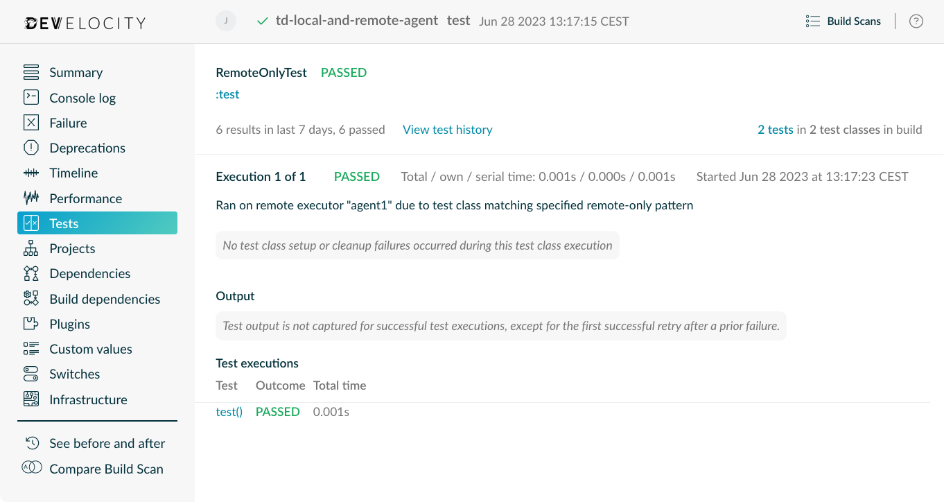 build scan class view executor name